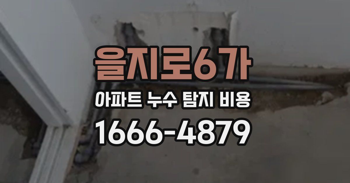 을지로6가 아파트 누수 탐지 비용