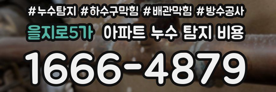 을지로5가 아파트 누수 탐지 비용