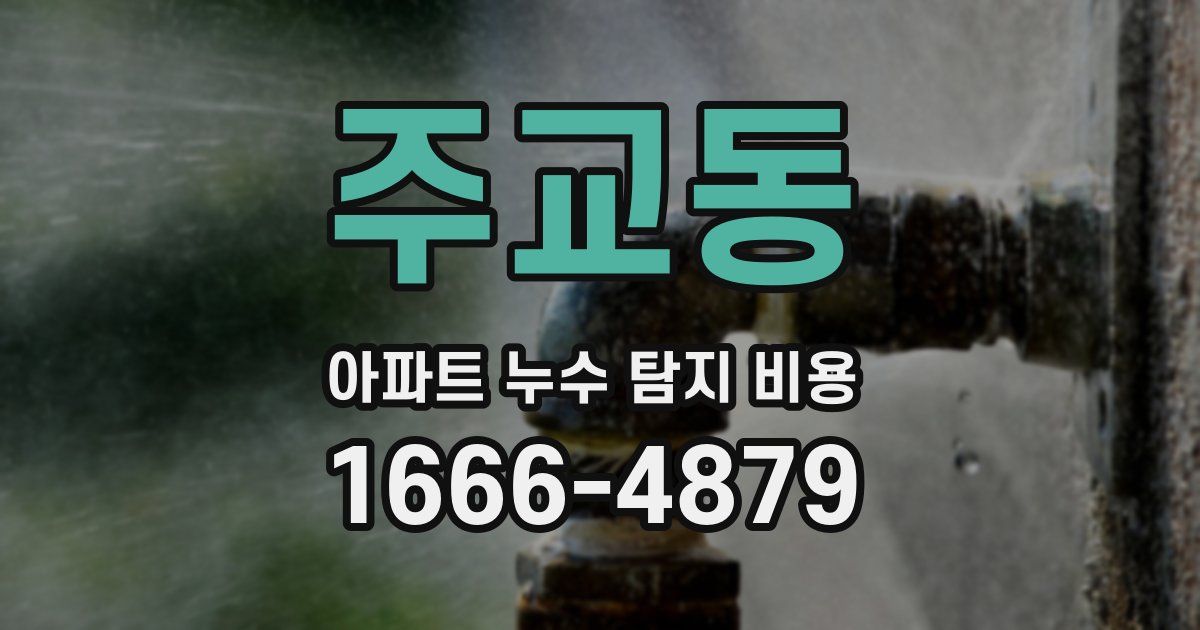주교동 아파트 누수 탐지 비용