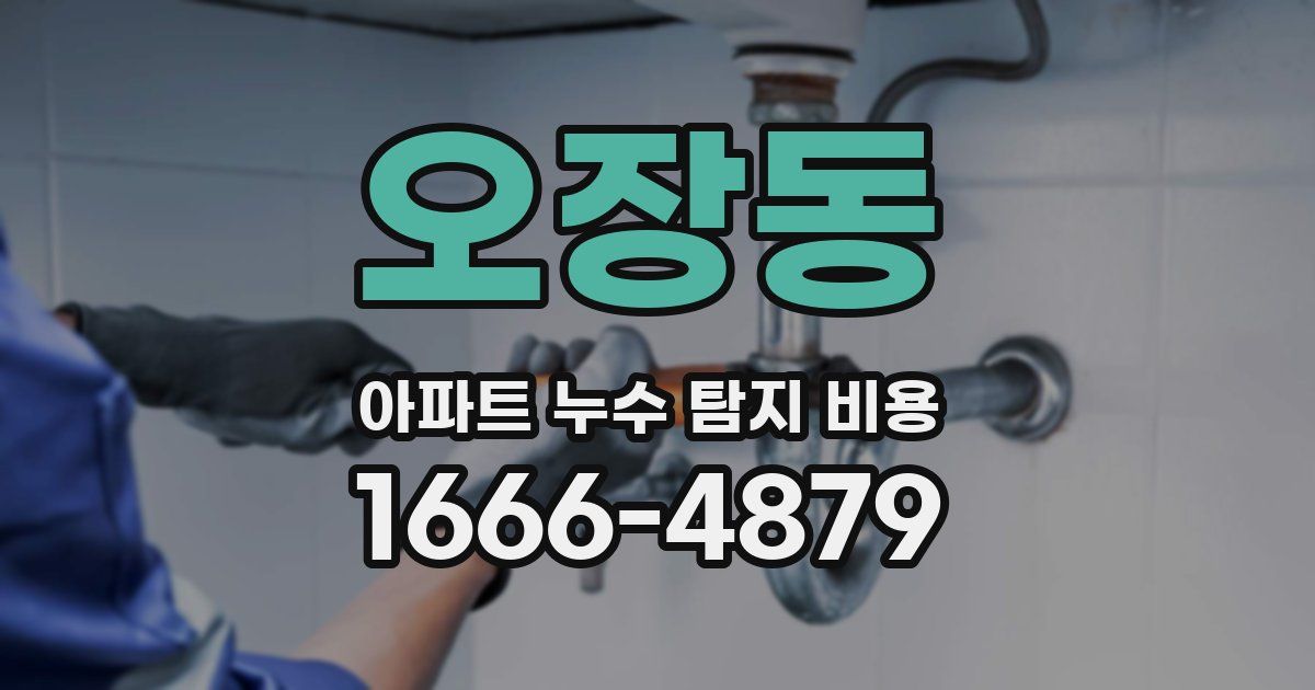 오장동 아파트 누수 탐지 비용