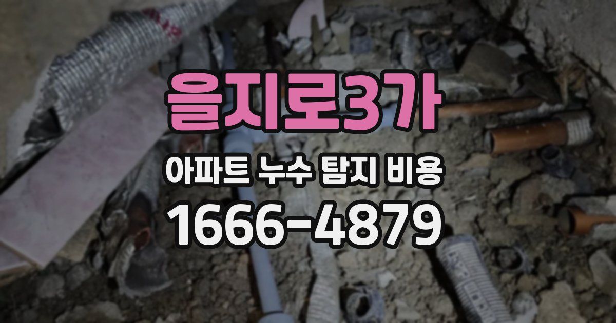 을지로3가 아파트 누수 탐지 비용