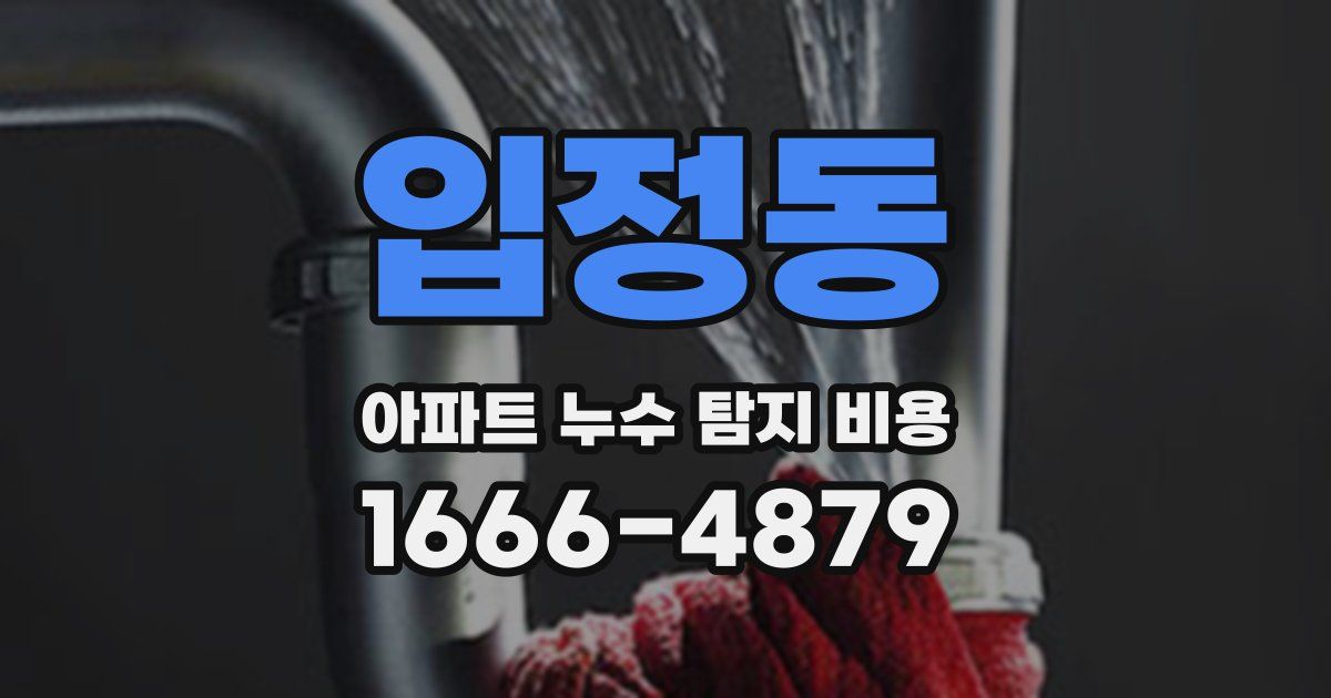 입정동 아파트 누수 탐지 비용