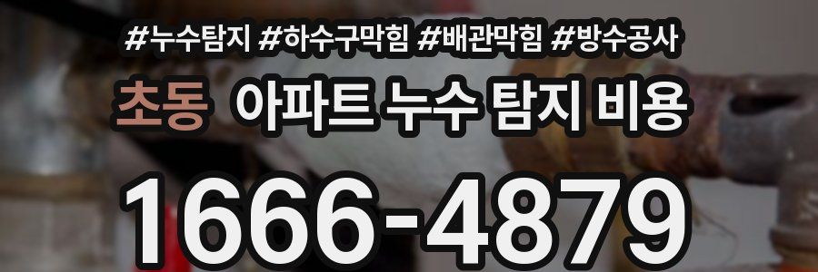 초동 아파트 누수 탐지 비용