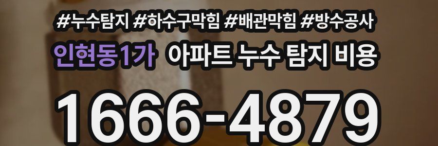 인현동1가 아파트 누수 탐지 비용