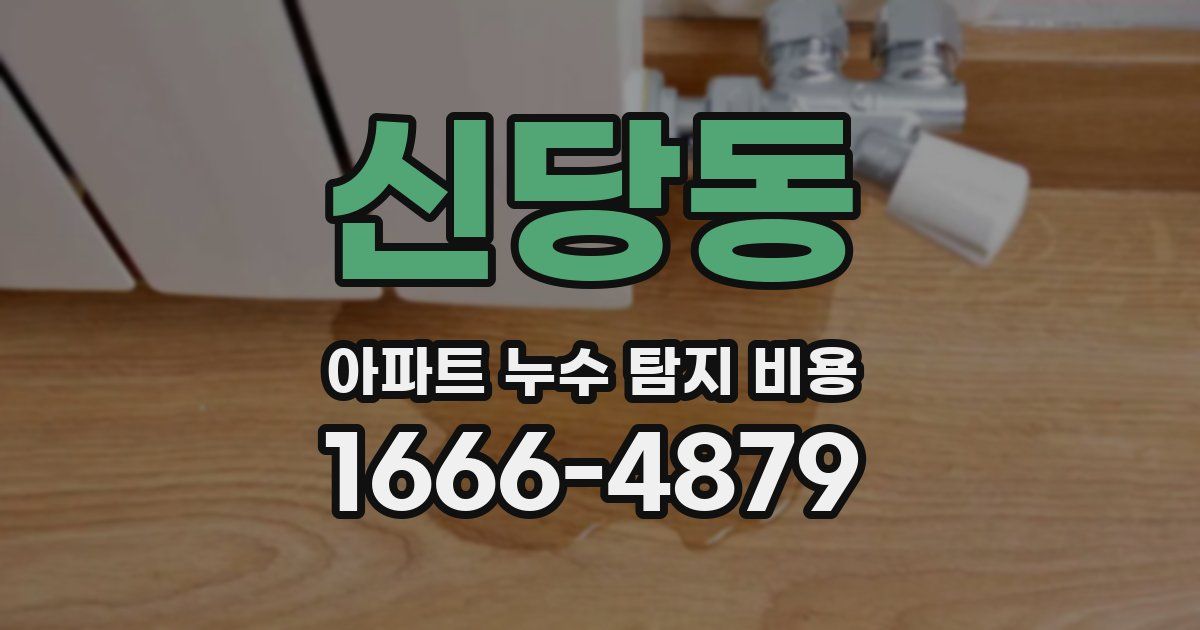 신당동 아파트 누수 탐지 비용
