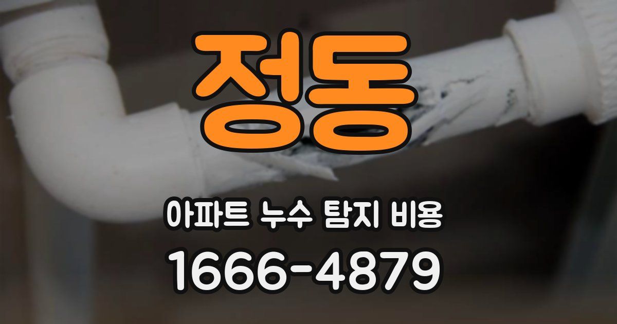 정동 아파트 누수 탐지 비용