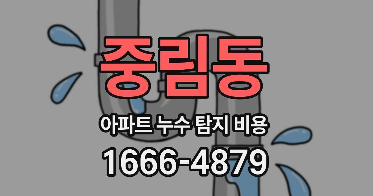 중림동 아파트 누수 탐지 비용