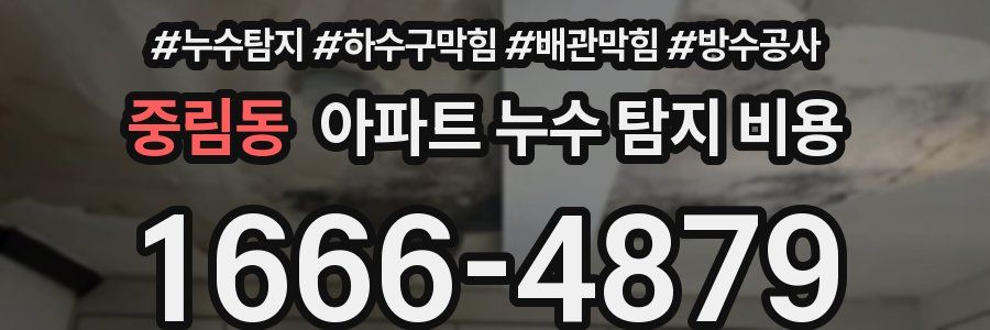 중림동 아파트 누수 탐지 비용
