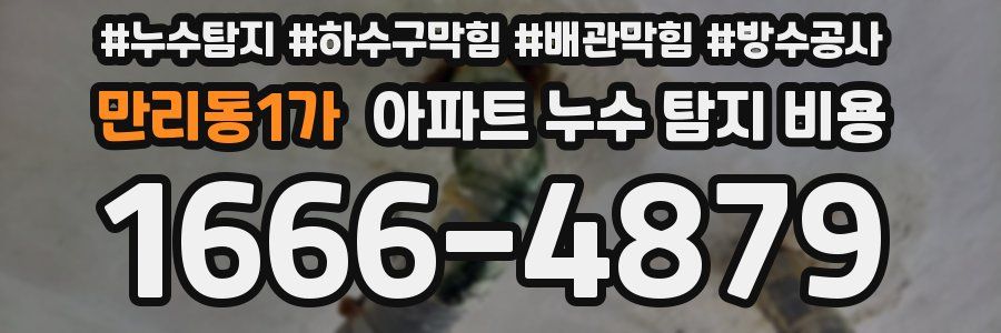 만리동1가 아파트 누수 탐지 비용
