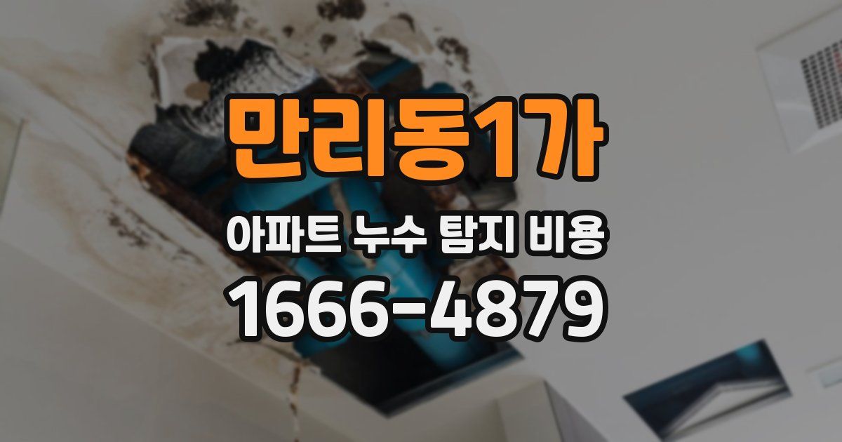 만리동1가 아파트 누수 탐지 비용
