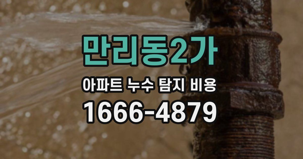 만리동2가 아파트 누수 탐지 비용