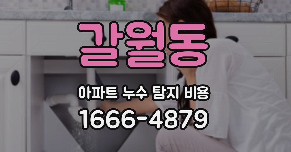 갈월동 아파트 누수 탐지 비용