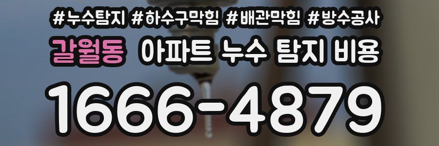 갈월동 아파트 누수 탐지 비용