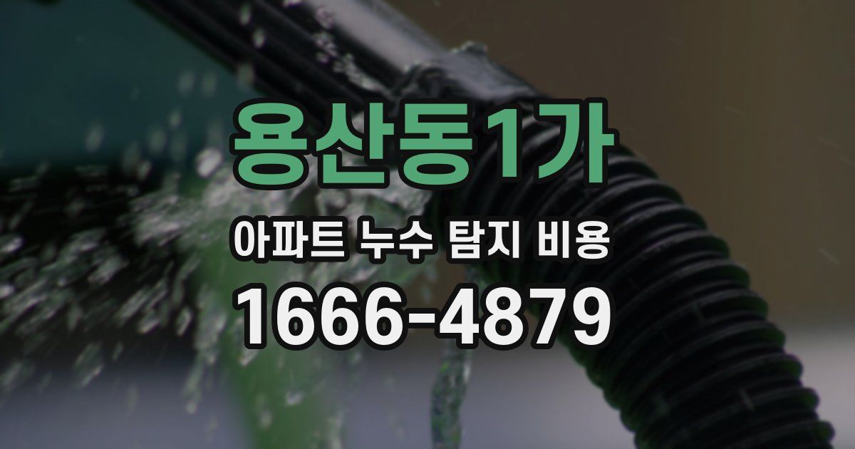 용산동1가 아파트 누수 탐지 비용
