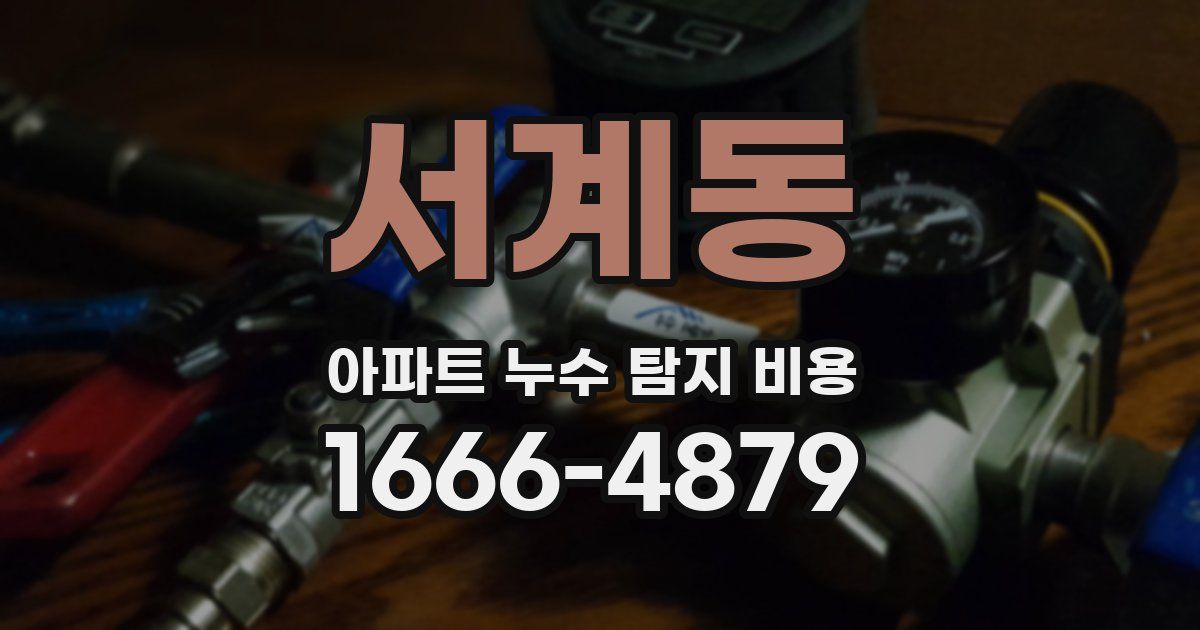 서계동 아파트 누수 탐지 비용