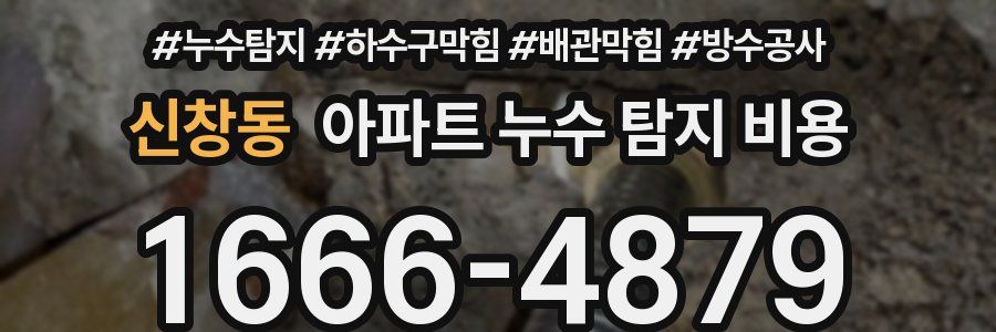 신창동 아파트 누수 탐지 비용