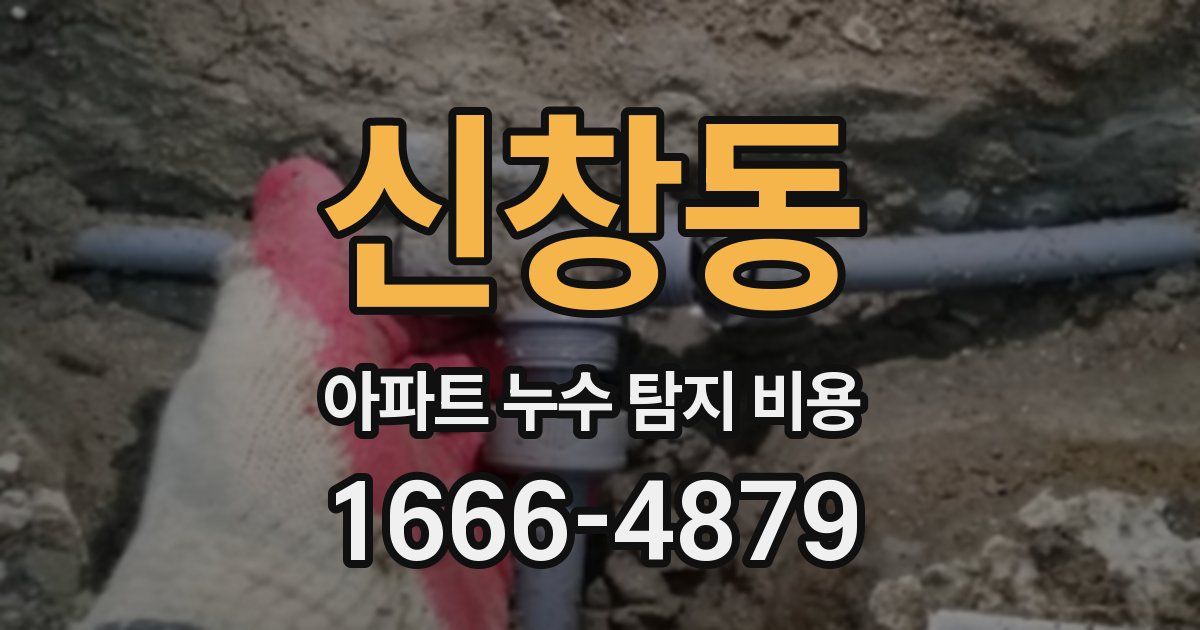 신창동 아파트 누수 탐지 비용