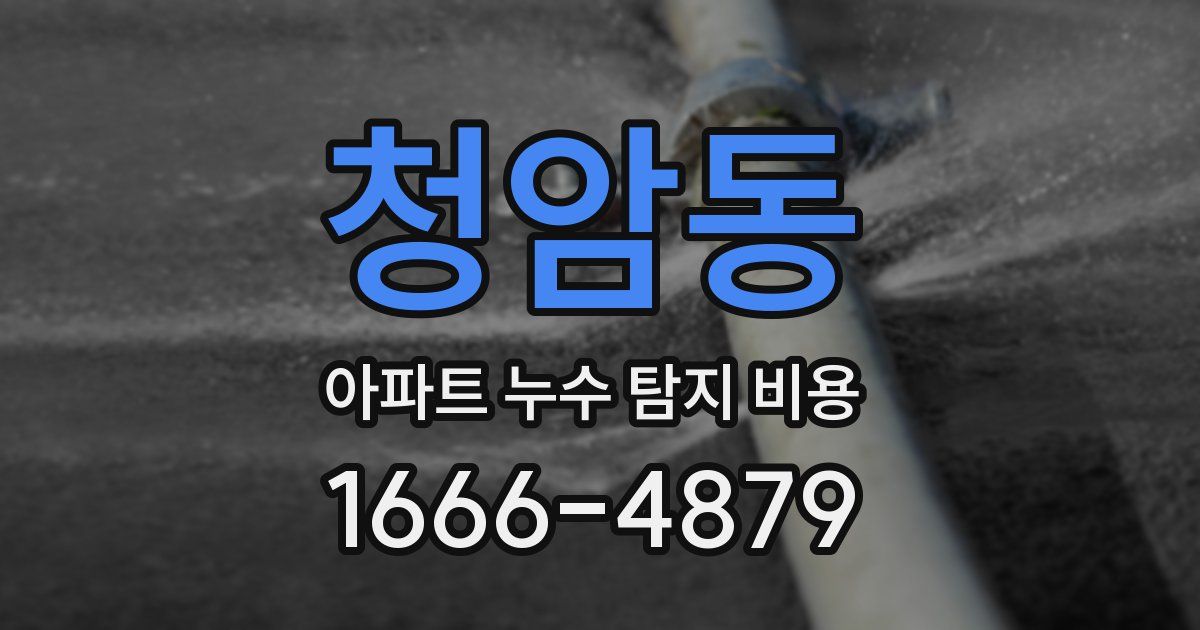 청암동 아파트 누수 탐지 비용