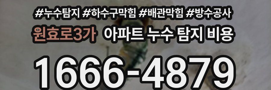 원효로3가 아파트 누수 탐지 비용