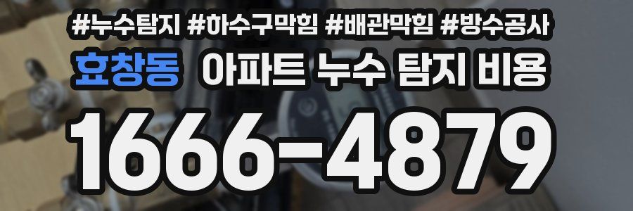 효창동 아파트 누수 탐지 비용