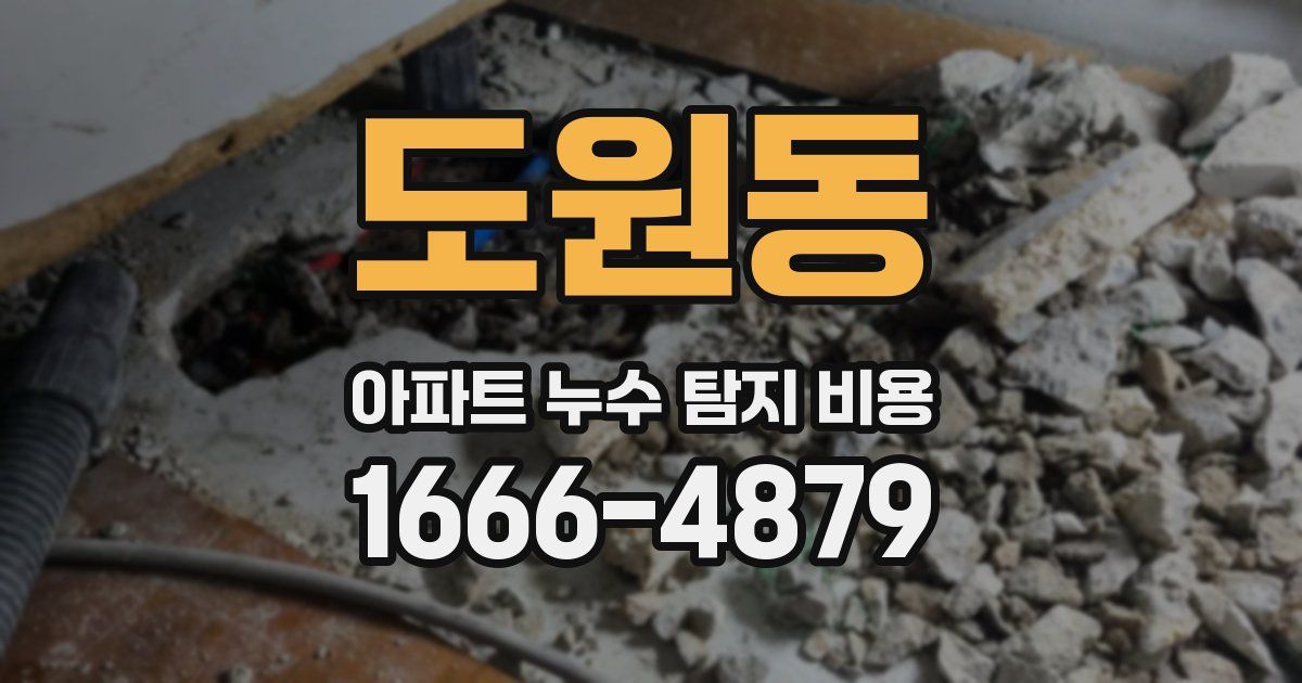 도원동 아파트 누수 탐지 비용