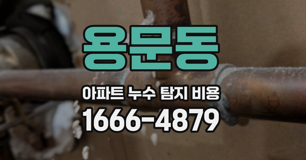 용문동 아파트 누수 탐지 비용