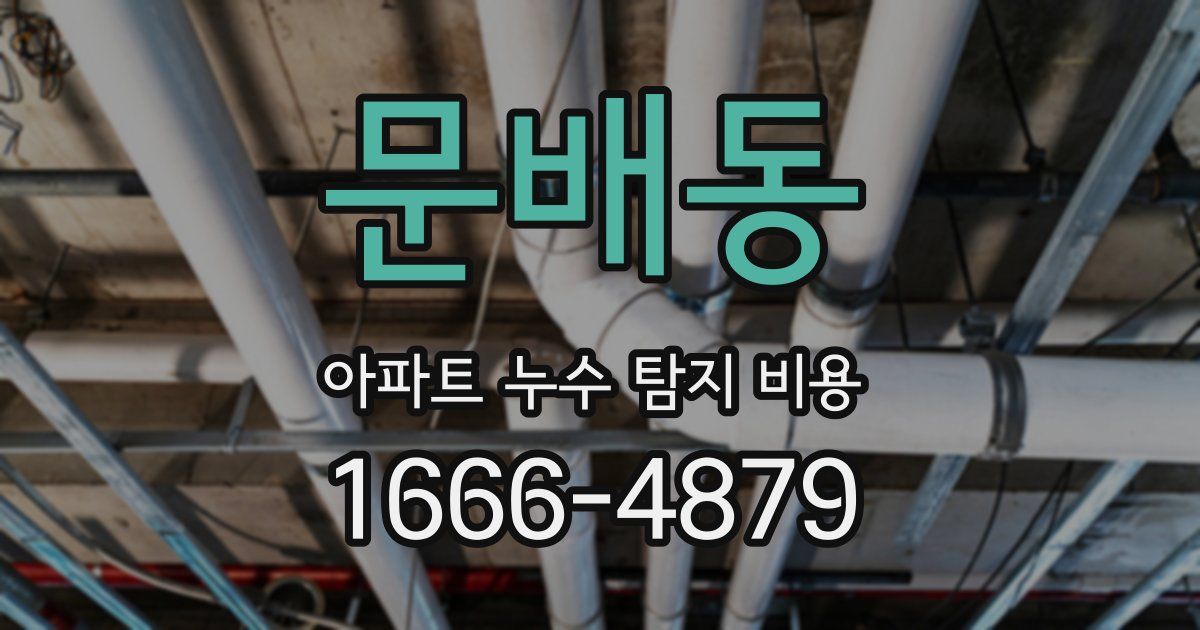 문배동 아파트 누수 탐지 비용