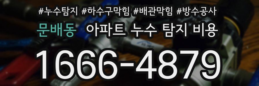문배동 아파트 누수 탐지 비용