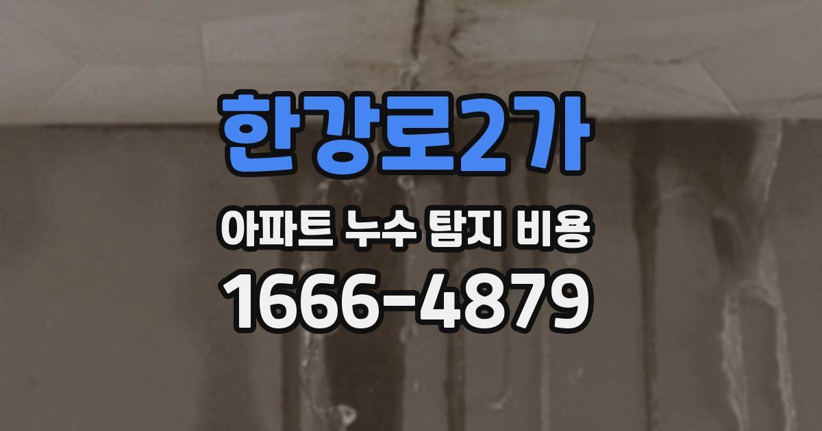 한강로2가 아파트 누수 탐지 비용
