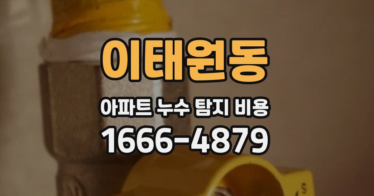 이태원동 아파트 누수 탐지 비용