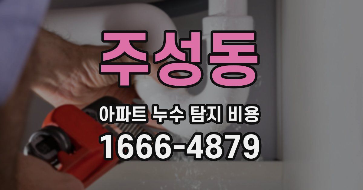 주성동 아파트 누수 탐지 비용