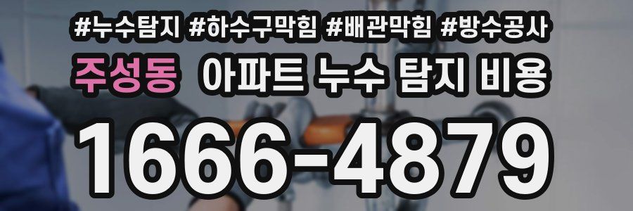 주성동 아파트 누수 탐지 비용