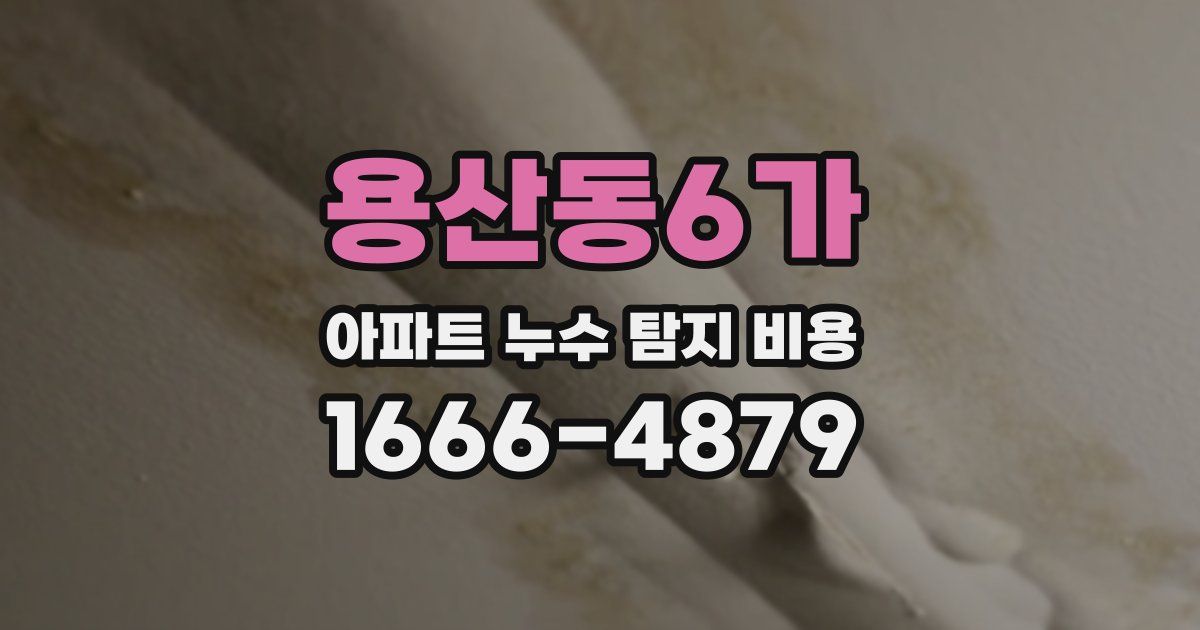 용산동6가 아파트 누수 탐지 비용