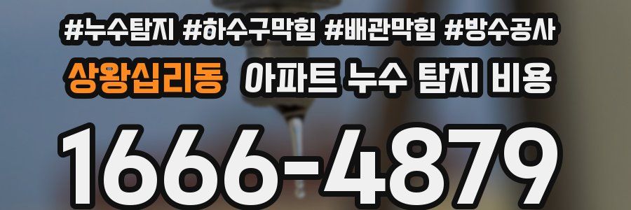 상왕십리동 아파트 누수 탐지 비용