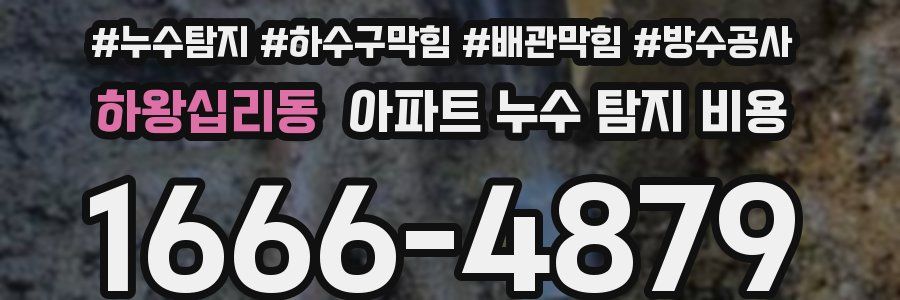 하왕십리동 아파트 누수 탐지 비용