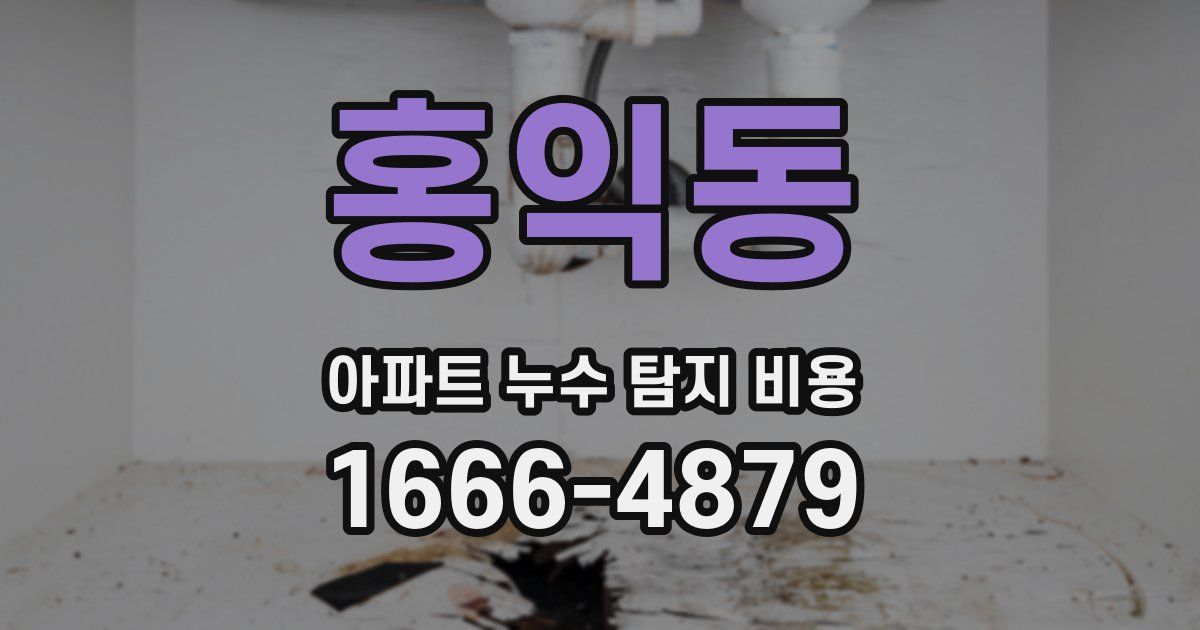 홍익동 아파트 누수 탐지 비용