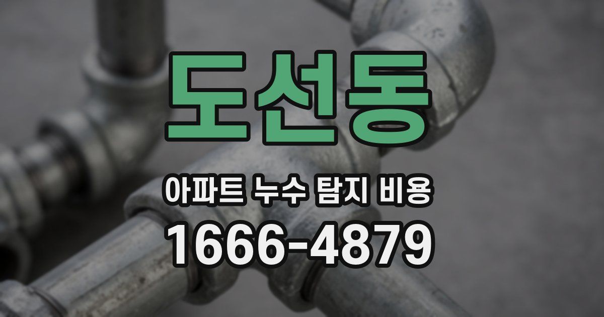 도선동 아파트 누수 탐지 비용