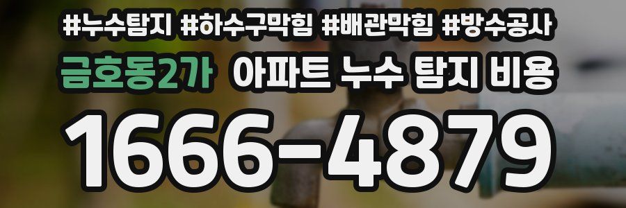 금호동2가 아파트 누수 탐지 비용