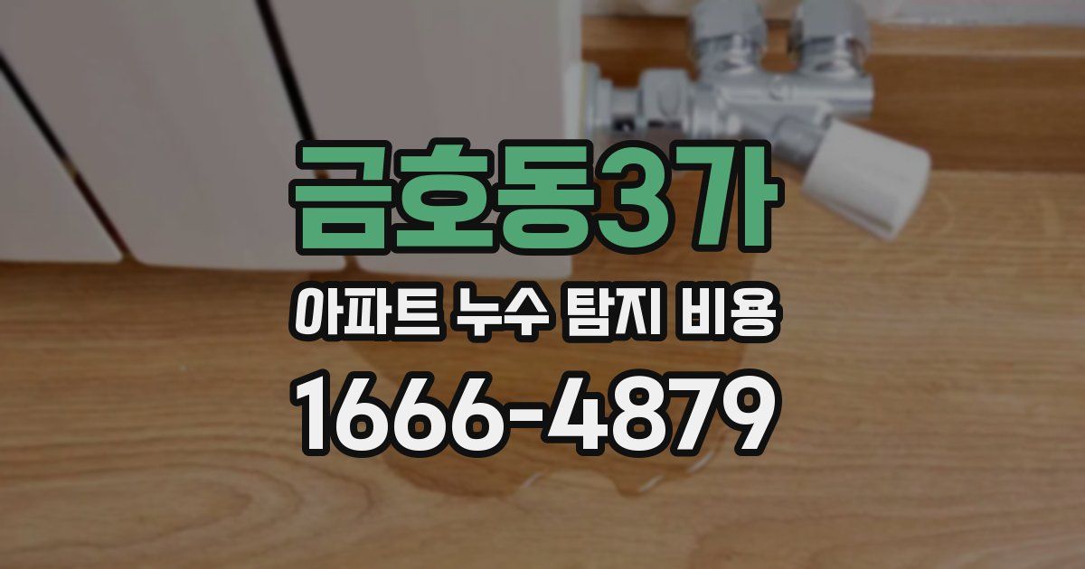 금호동3가 아파트 누수 탐지 비용