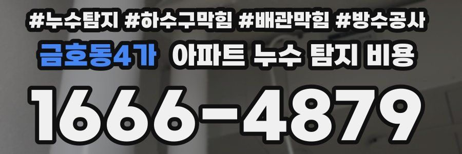 금호동4가 아파트 누수 탐지 비용
