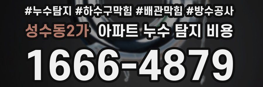 성수동2가 아파트 누수 탐지 비용