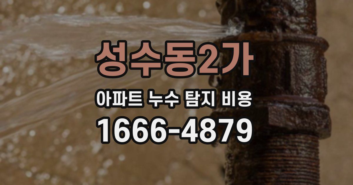 성수동2가 아파트 누수 탐지 비용