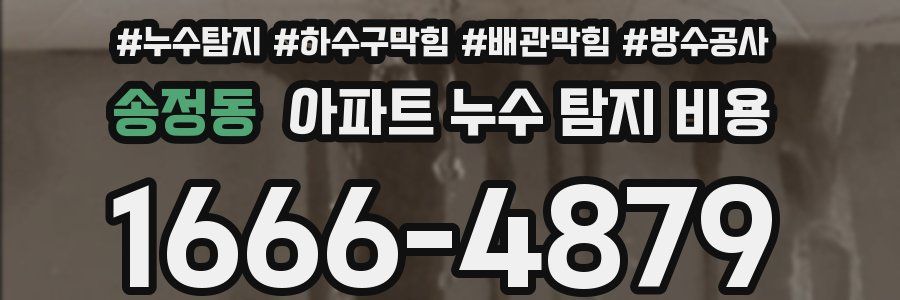 송정동 아파트 누수 탐지 비용