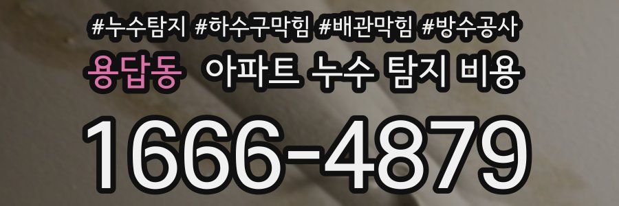 용답동 아파트 누수 탐지 비용