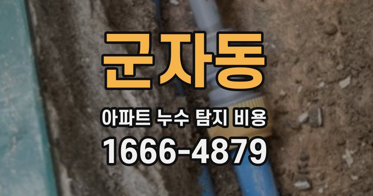 군자동 아파트 누수 탐지 비용
