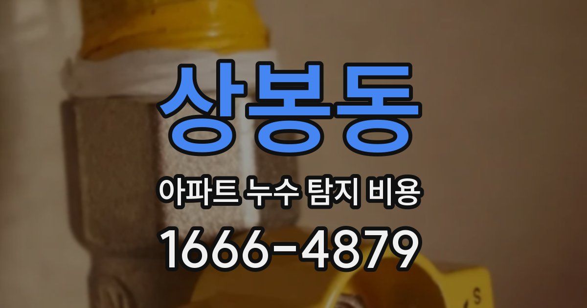 상봉동 아파트 누수 탐지 비용
