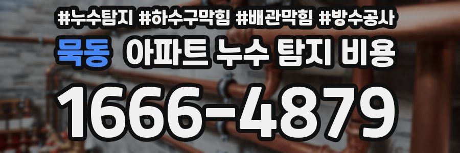묵동 아파트 누수 탐지 비용