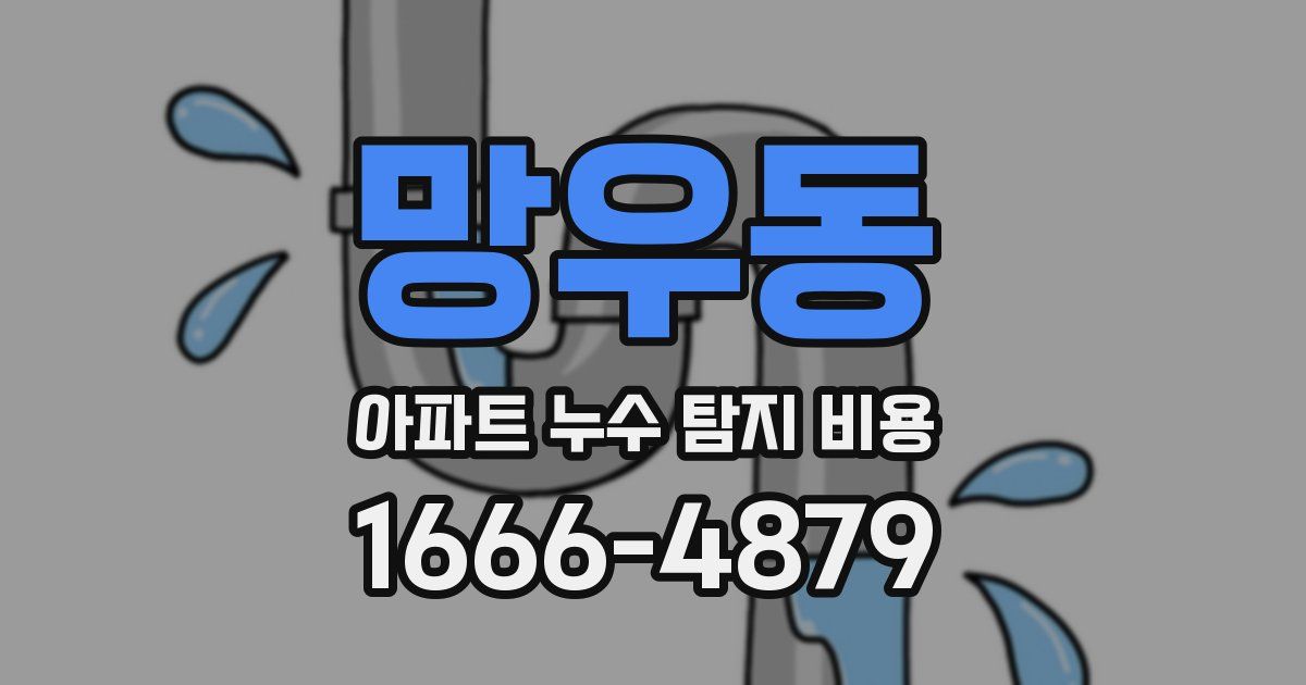 망우동 아파트 누수 탐지 비용