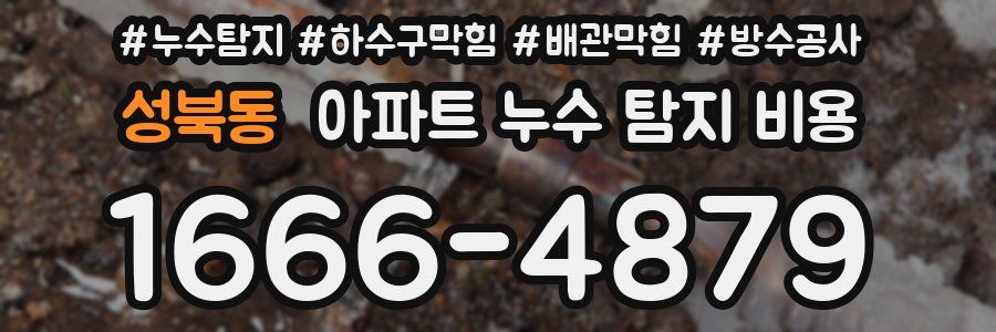성북동 아파트 누수 탐지 비용