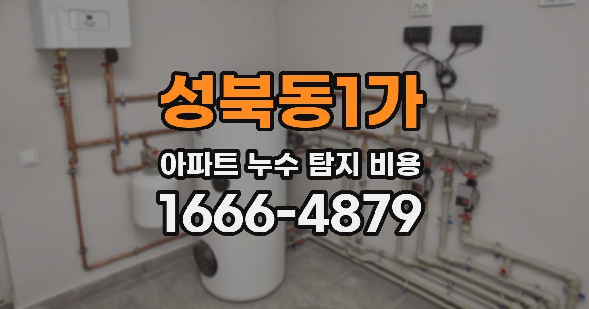 성북동1가 아파트 누수 탐지 비용